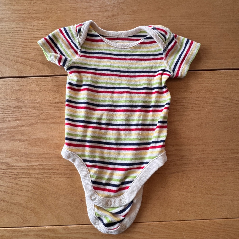 Moon And Back Hanna Andersson‎ Bodysuit Baby OS Striped Organic Cotton Casual